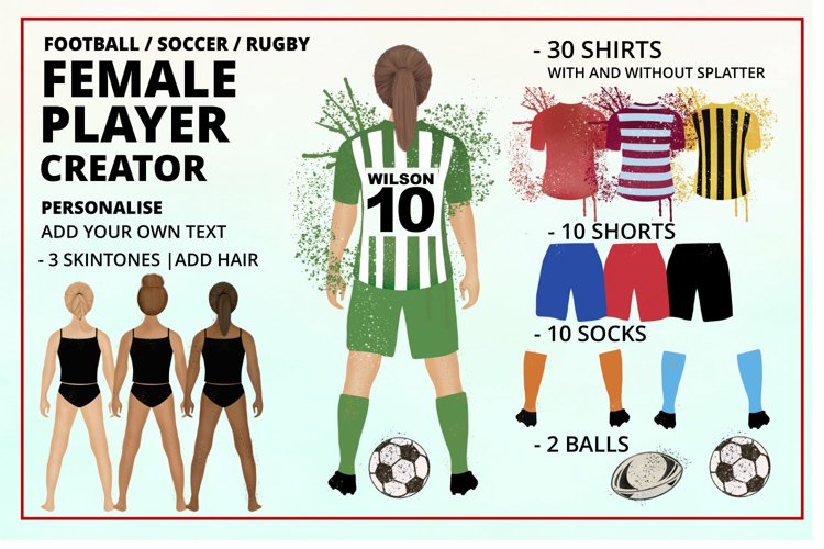 FEMALE Football Soccer Player Creator Build a Footballer