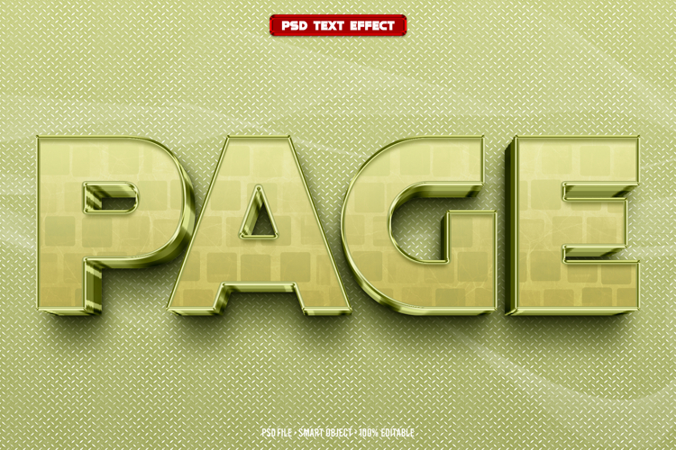 Page 3D editable text effect