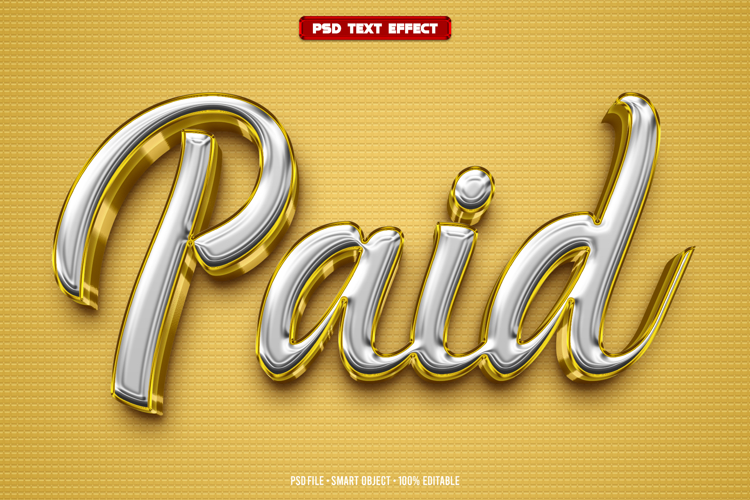 Paid 3D editable text effect