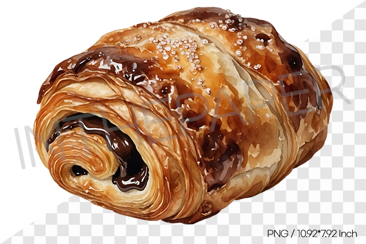 Pain au chocolat PNG Clipart Bread Dessert Watercolor Illust