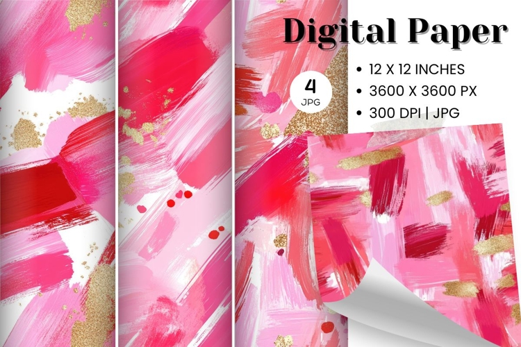 Paint Background Brushstroke Wall Art Digital Paper_4