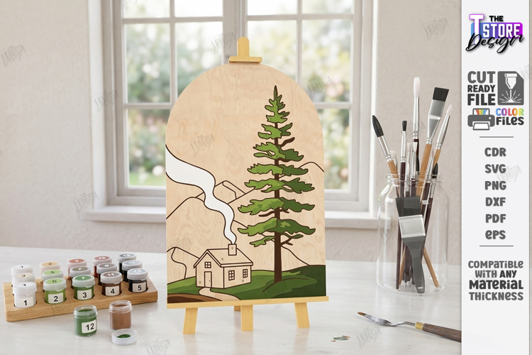 Paint by Numbers Laser Cut | Paintable Wood Art | Painting
