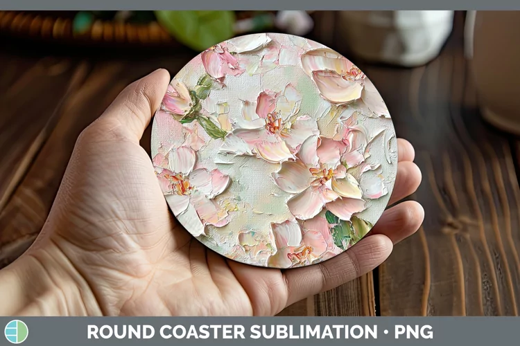 Paint Flowers 01 Azalea Round Coaster Sublimation Coaster De