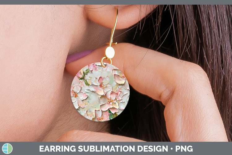 GorgeousPaint Flowers 01 Round Earrings design.
