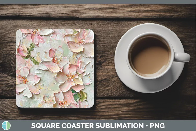 Paint Flowers 01 Azalea Square Coaster Sublimation Coaster D
