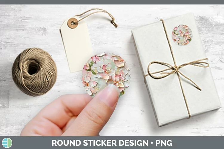 Paint Flowers 01 Azalea Stickers | Round Labels Designs