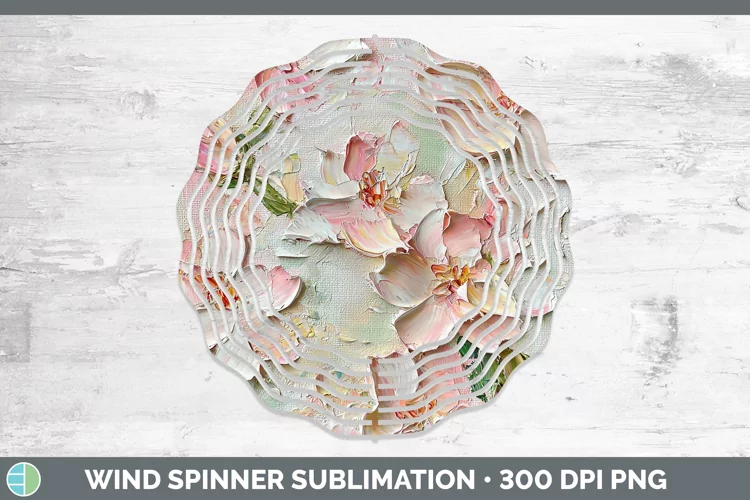 Paint Flowers 01 Azalea Wind Spinner Sublimation Spinner Des