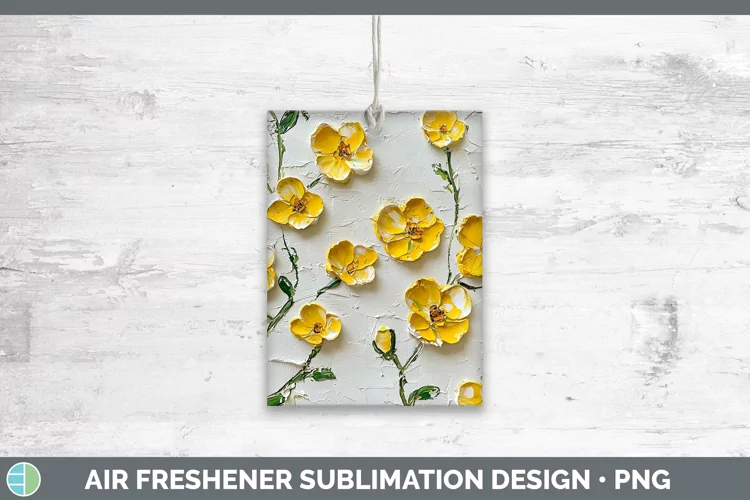 Paint Flowers 01 Buttercup Air Freshener Sublimation Car Fre