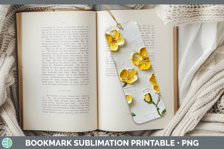 Paint Flowers 01 Buttercup Bookmark Sublimation Printable De