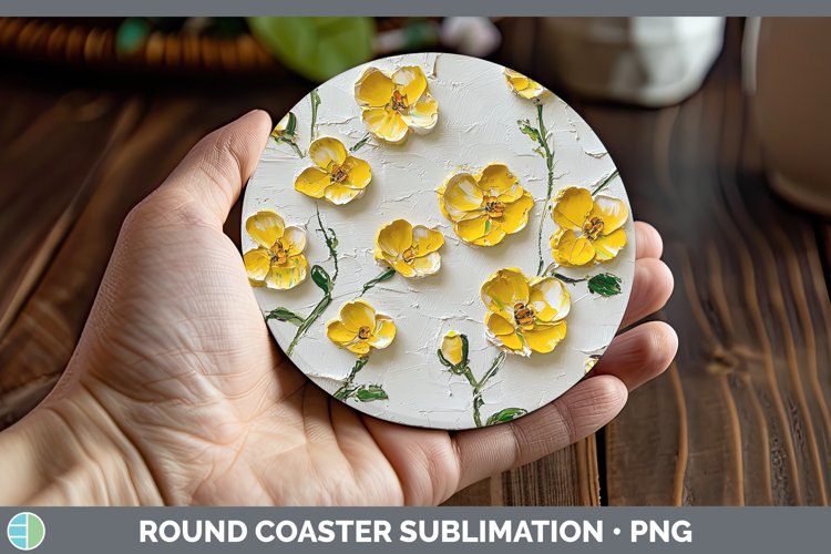 GorgeousPaint Flowers 01 Round Coaster design.