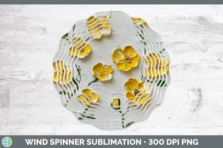 Paint Flowers 01 Buttercup Wind Spinner Sublimation Spinner