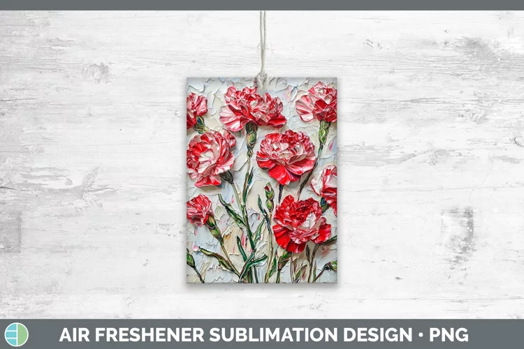 Paint Flowers 01 Carnation Air Freshener Sublimation Car Fre