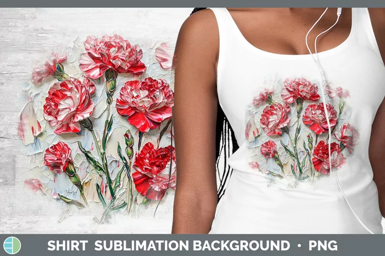 Paint Flowers 01 Carnation Shirt Sublimation Sublimation Bac
