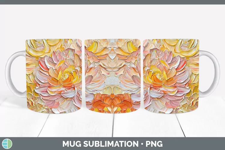 Paint Flowers 01 Chrysanthemum Mug Wrap Sublimation Coffee C