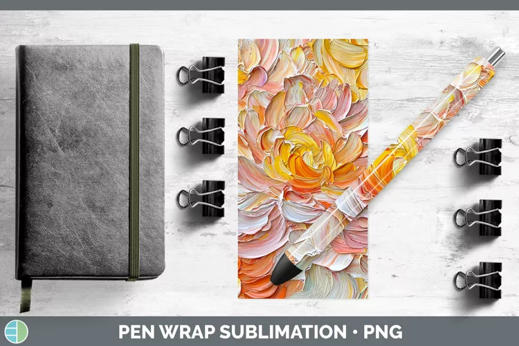 Paint Flowers 01 Chrysanthemum Pen Wrap Sublimation Pen Desi