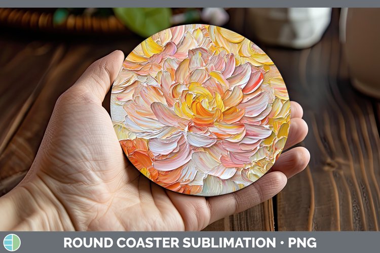 GorgeousPaint Flowers 01 Round Coaster design.