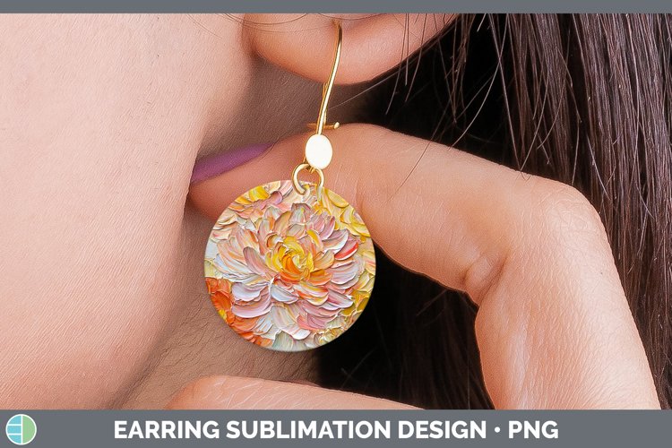 GorgeousPaint Flowers 01 Round Earrings design.