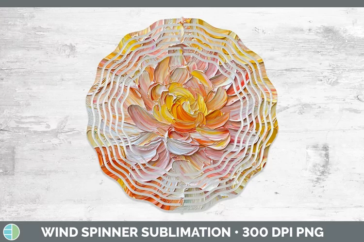 Paint Flowers 01 Chrysanthemum Wind Spinner Sublimation Spin