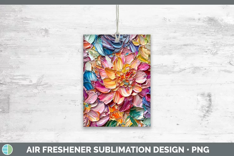 Paint Flowers 01 Dahlia Air Freshener Sublimation Car Freshe