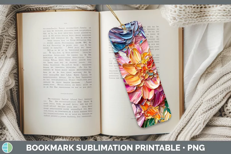 Paint Flowers 01 Dahlia Bookmark Sublimation Printable Desig