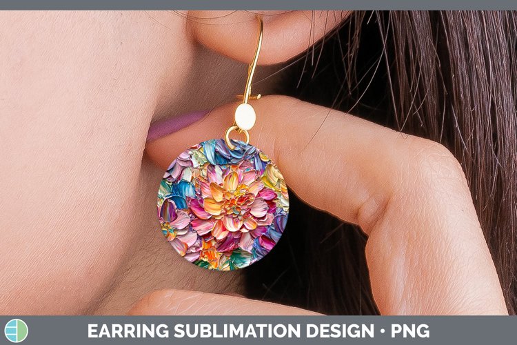 GorgeousPaint Flowers 01 Round Earrings design.