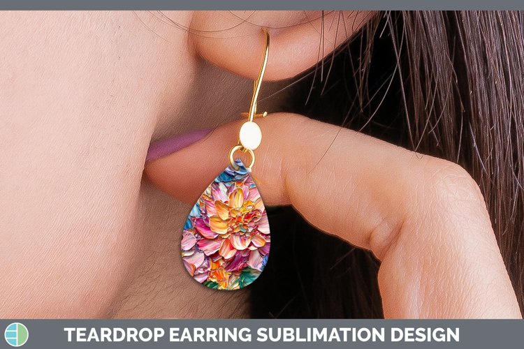 GorgeousPaint Flowers 01 Teardrop Earrings design.