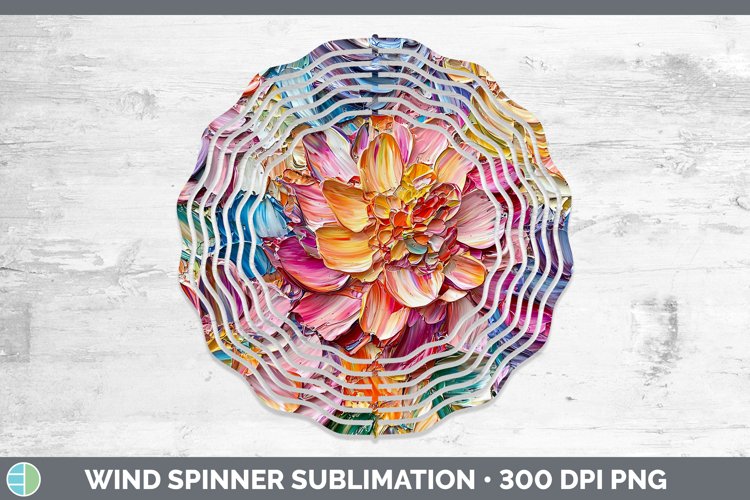 Paint Flowers 01 Dahlia Wind Spinner Sublimation Spinner Des