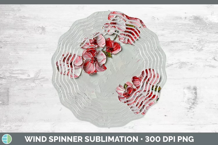Paint Flowers 01 Geranium Wind Spinner Sublimation Spinner D