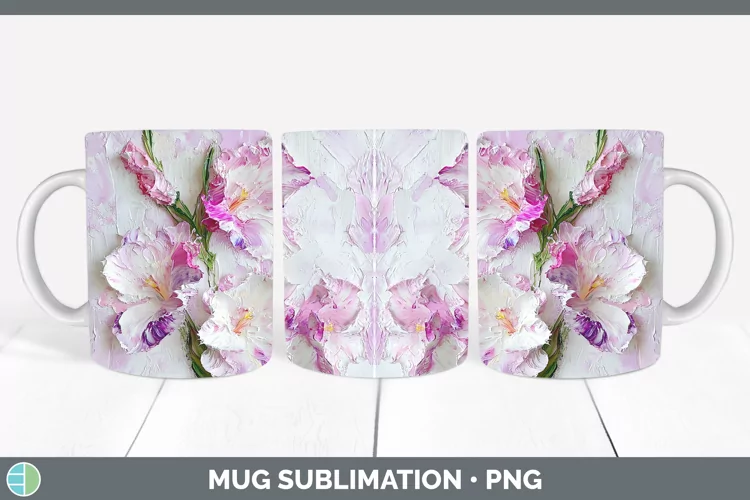 Paint Flowers 01 Gladiolus Mug Wrap Sublimation Coffee Cup D
