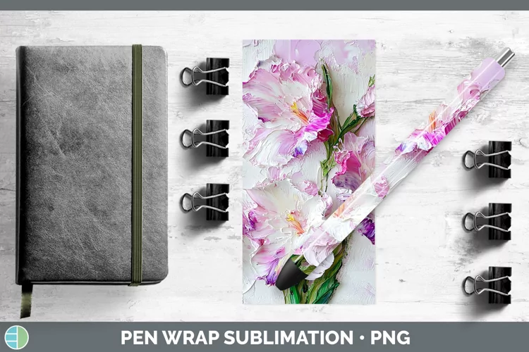 Paint Flowers 01 Gladiolus Pen Wrap Sublimation Pen Designs