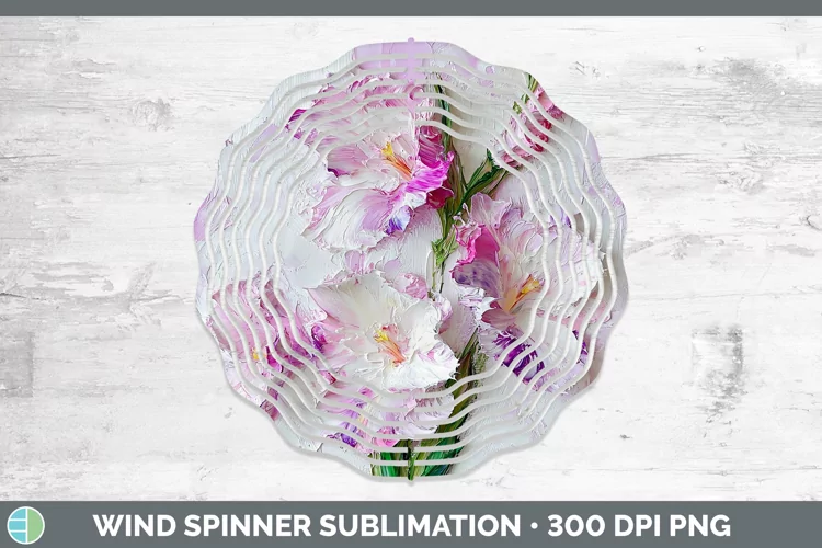Paint Flowers 01 Gladiolus Wind Spinner Sublimation Spinner