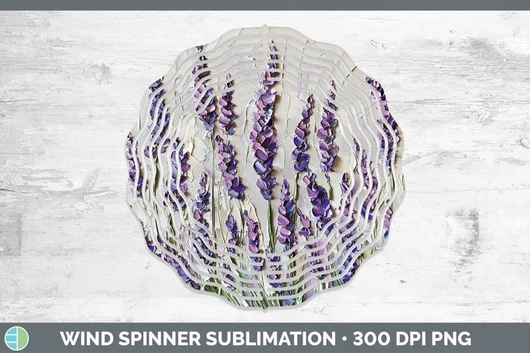 Paint Flowers 01 Lavender Wind Spinner Sublimation Spinner D