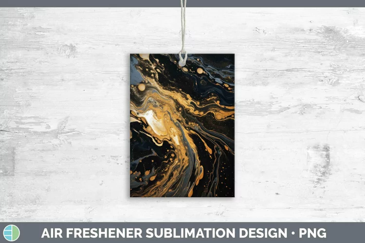 Paint Pour Black Air Freshener Sublimation Car Freshener Des