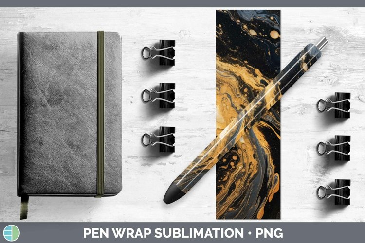 Paint Pour Black Pen Wrap Sublimation Epoxy Pen Designs