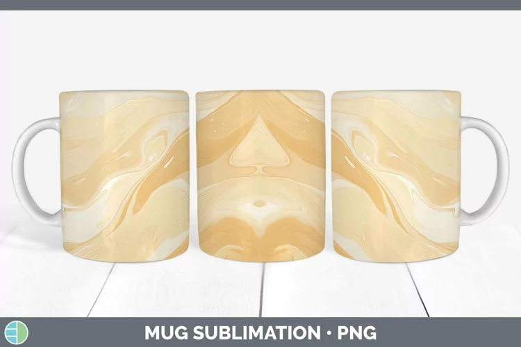 Paint Pour Brown Mug Wrap Sublimation Coffee Cup Designs