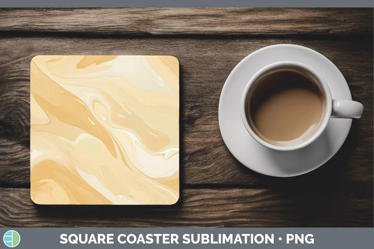 Paint Pour Brown Square Coaster Sublimation Coaster Designs