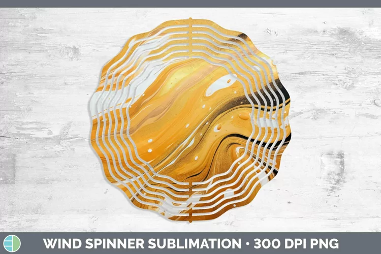 Paint Pour Gold Wind Spinner Sublimation Spinner Designs