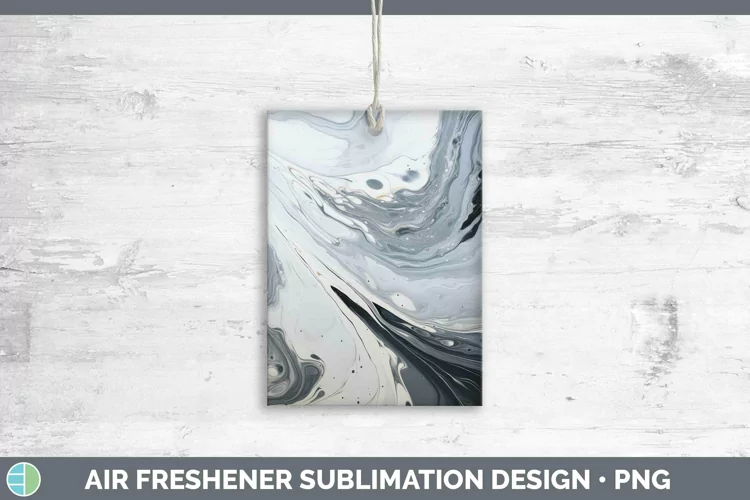 Paint Pour Gray Air Freshener Sublimation Car Freshener Desi