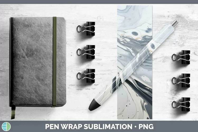 Paint Pour Gray Pen Wrap Sublimation Epoxy Pen Designs