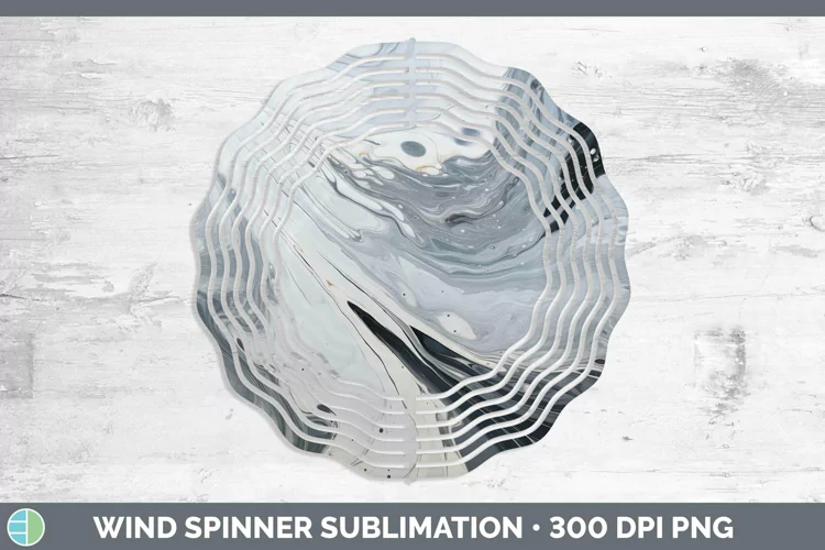 Paint Pour Gray Wind Spinner Sublimation Spinner Designs