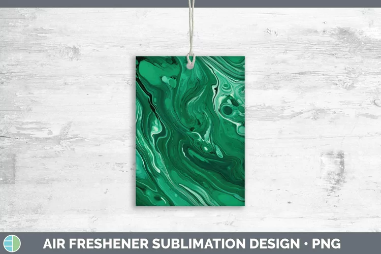 Paint Pour Green 2 Air Freshener Sublimation Car Freshener D