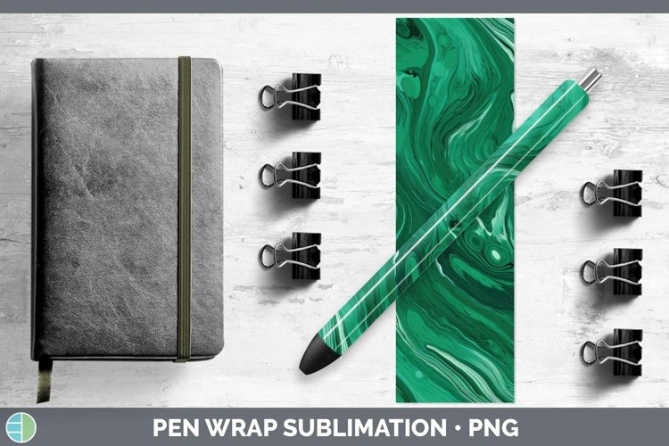 Paint Pour Green 2 Pen Wrap Sublimation Epoxy Pen Designs