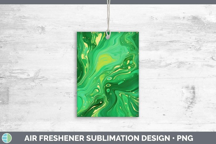 Paint Pour Green Air Freshener Sublimation Car Freshener Des