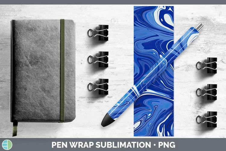 Paint Pour Indigo Pen Wrap Sublimation Epoxy Pen Designs