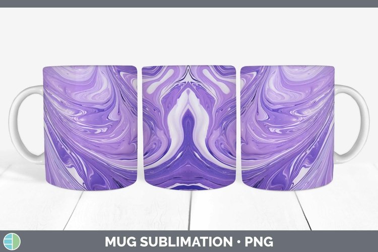 Paint Pour Lavender Mug Wrap Sublimation Coffee Cup Designs