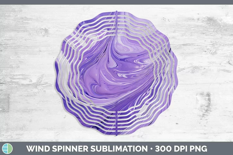 Paint Pour Lavender Wind Spinner Sublimation Spinner Designs