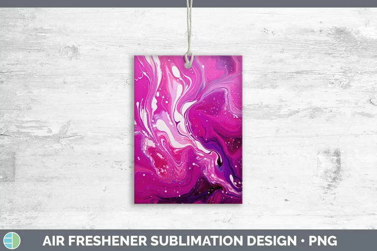 Paint Pour Magenta Air Freshener Sublimation Car Freshener D