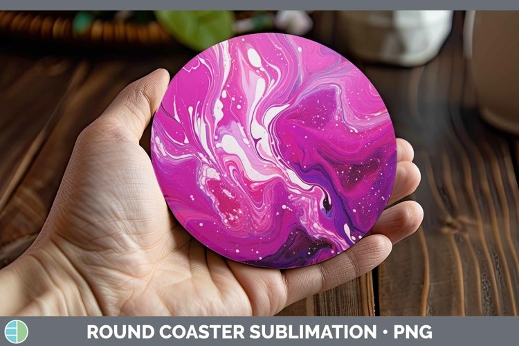GorgeousPaint Pour Round Coaster design.
