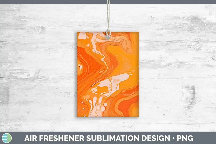 Paint Pour Orange Air Freshener Sublimation Car Freshener De