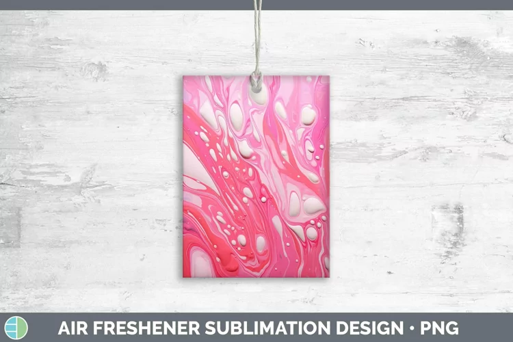 Paint Pour Pink Air Freshener Sublimation Car Freshener Desi